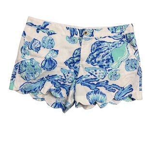 Lilly Pulitzer Blue and Green High Waist Shorts